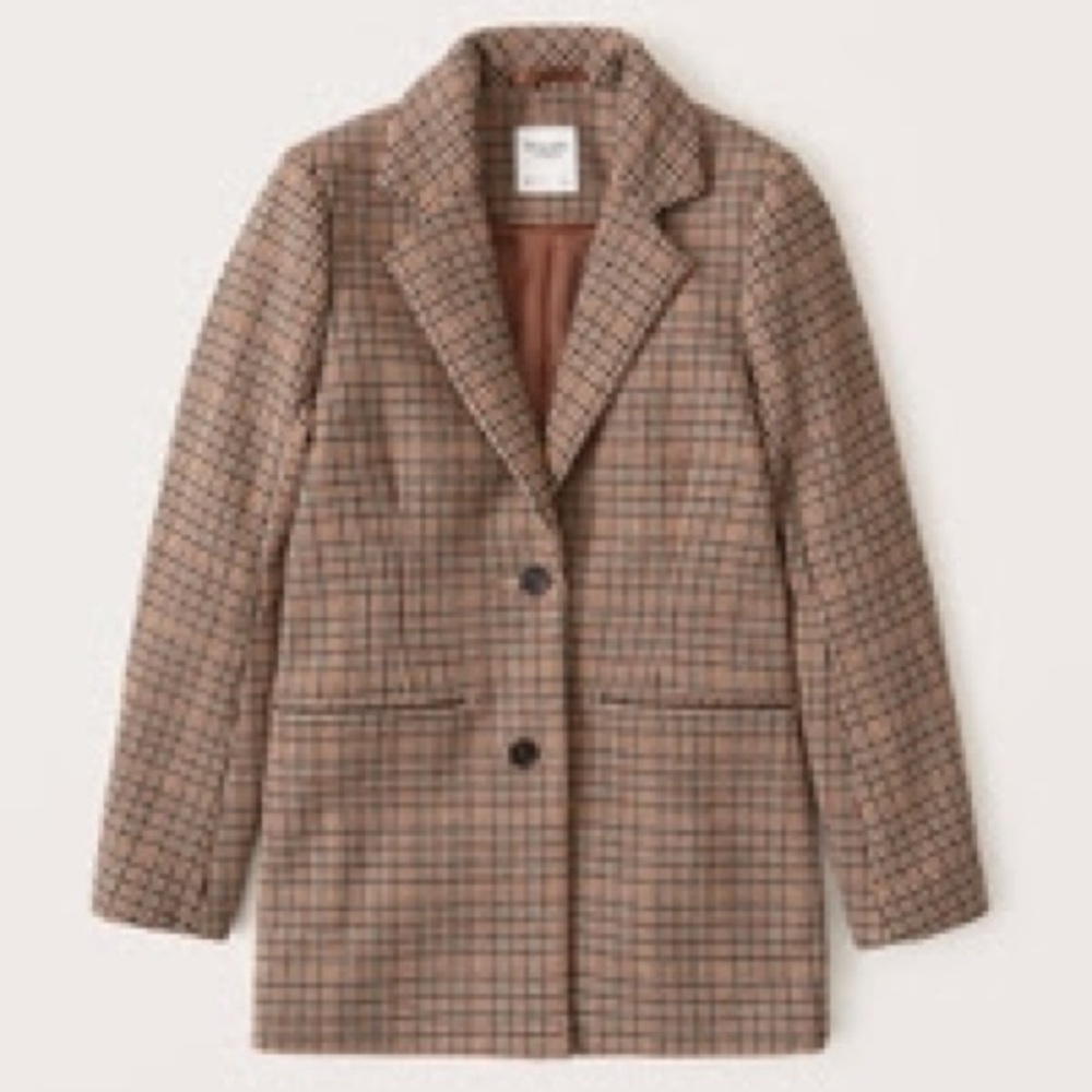 Abercrombie & Fitch Houndstooth Wool-Blend Blazer